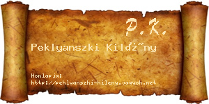 Peklyanszki Kilény névjegykártya